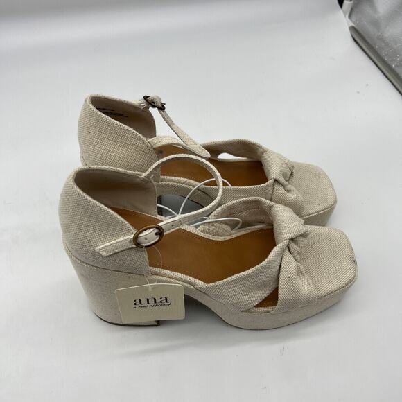 a.n.a Womens Holland Heeled Sandals Cream Platform Size 8.5M - Picture 6 of 13